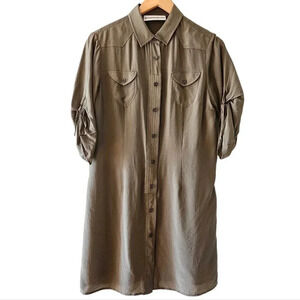 Maryan Mehlhorn Silk Green Quarter Sleeve Mini  Dress Size Small.